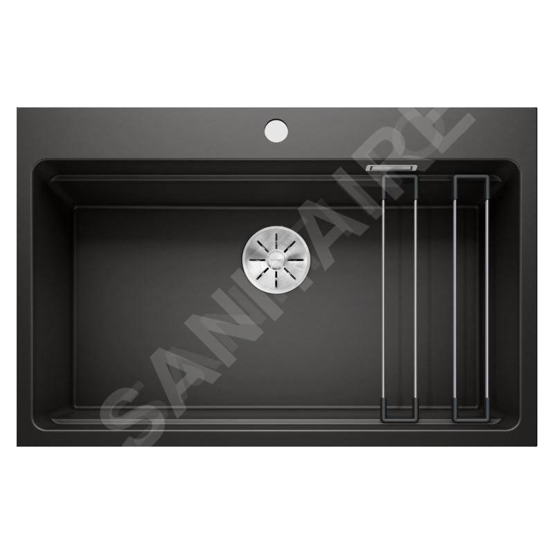 Blanco Etagon 8 - Évier en silgranit, 780x510 mm, avec rails, noir 525893 Blanco Etagon 8 - Évier en silgranit, 780x510 mm, avec rails, noir 525893