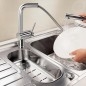 Blanco Linus S-F - Mitigeur d’évier avec douchette extractible, à basculer sous la fenêtre, chrome 514023