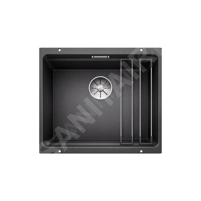 Blanco Etagon 500 - Évier en silgranit, 530x460 mm, avec rails, noir 525887 Blanco Etagon 500 - Évier en silgranit, 530x460 mm, avec rails, noir 525887