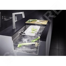 Blanco Etagon 500 - Évier en silgranit, 530x460 mm, avec rails, noir 525887