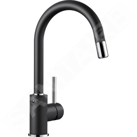 Blanco Mida S - Robinetterie d’évier avec douchette extractible, anthracite/chrome 521455