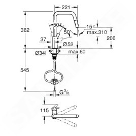 Grohe QuickFix Start - Mitigeur d'évier avec douchette extractible, chrome 30631000