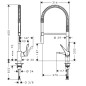 Hansgrohe Cento - Mitigeur d'évier XXL, Semi-Pro avec bras flexible, EcoSmart, chrome 14806000