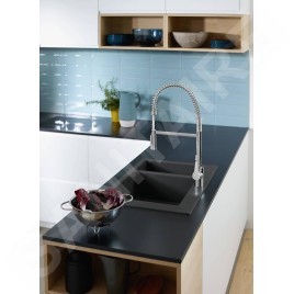 Hansgrohe Cento - Mitigeur d'évier XXL, Semi-Pro avec bras flexible, EcoSmart, chrome 14806000