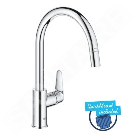 Grohe Start Curve - Mitigeur d’évier avec bec extractible, chrome 30562000