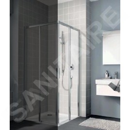 Kermi CADA XS - Porte de douche C2R 100x200 cm, droite, argent brillant/verre transparent CKC2R10020VPK