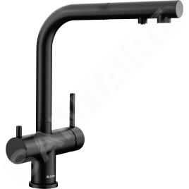 Blanco Fontas S II - Mitigeur d'évier avec bec extractible et fonction filtrante, noir mat 526672
