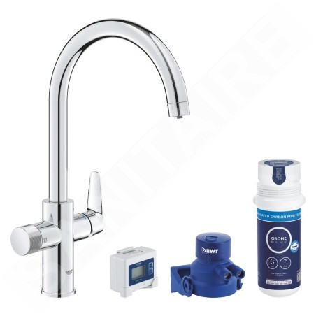 Grohe Blue Pure - Set de mitigeur d’évier StartCurve avec filtration, chrome 30593000