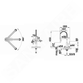 Blanco Catris S - Mitigeur d’évier avec douchette extractible, chrome 521476