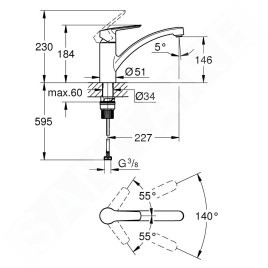 Grohe QuickFix Start - Mitigeur d’évier, noir mat 324412432