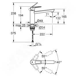 Grohe BauLoop - Mitigeur d'évier, chrome 31706000