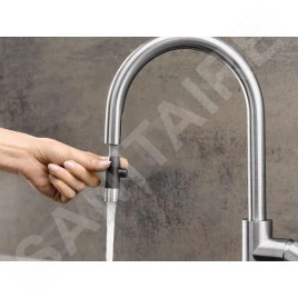 Blanco Candor S - Mitigeur d’évier avec douchette extractible, inox brossé 523121