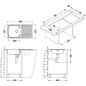 Alveus Basic - Évier 780x435 mm, vidage 90 mm, inox 1136539