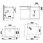 Blanco Etagon 500 - Évier en Silgranit, 530x460 mm, avec rails, blanc 522231 Blanco Etagon 500 - Évier en Silgranit, 530x460 mm, avec rails, blanc 522231