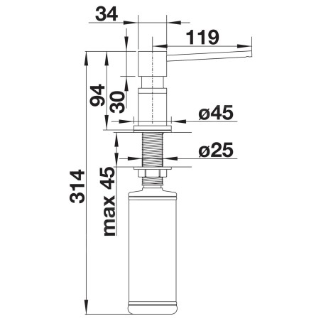 Blanco Accessoires - Distributeur de détergent Lato, or satiné 526699
