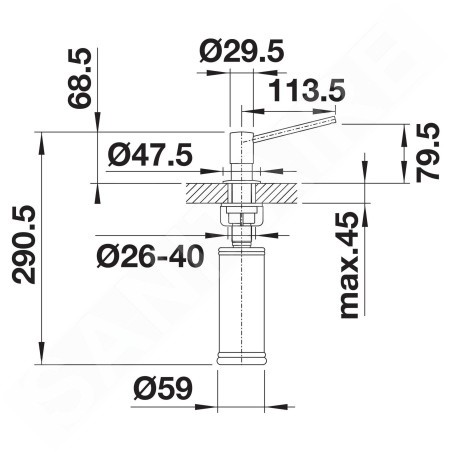 Blanco Accessoires - Distributeur de détergent Torre, or satiné 526700