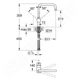 Grohe Minta - Mitigeur d’évier, chrome 32488000