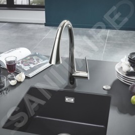 Grohe ZedraTouch - Mitigeur électronique d'évier avec douchette extractible, chrome 30219002