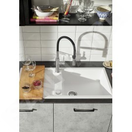 Blanco Sonea S - Mitigeur d'évier avec bras et douche flexibles, inox brossé 526616