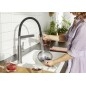 Blanco Sonea S - Mitigeur d'évier avec bras et douche flexibles, inox brossé 526616