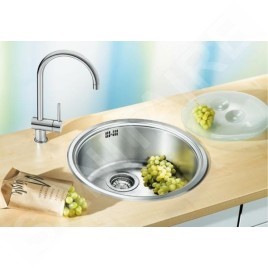Blanco Rondosol - Évier, diamètre 460 mm, inox brossé 513306