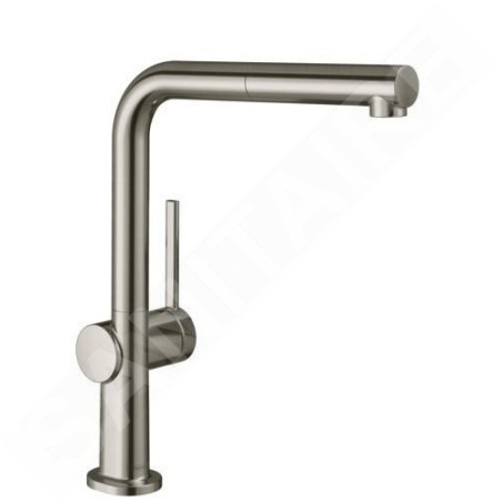 Hansgrohe M54 - Mitigeur d'évier Talis avec bec extractible, sBox, simili inox 72809800