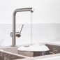 Hansgrohe M54 - Mitigeur d'évier Talis avec bec extractible, sBox, simili inox 72809800