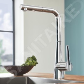 Grohe Zedra - Mitigeur d'évier avec douchette extractible, SmartControl,  chrome 32553002
