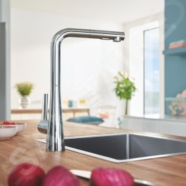Grohe Zedra - Mitigeur d'évier avec douchette extractible, SmartControl,  chrome 32553002