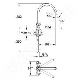 Grohe Costa - Mitigeur d’évier un trou, chrome 31831001