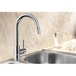 Blanco Mida S - Mitigeur d’évier avec douchette extractible, chrome 521454