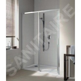Kermi CADA XS - Porte de douche D2L 130x200 cm, gauche, argent brillant/verre transparent CKD2L13020VPK