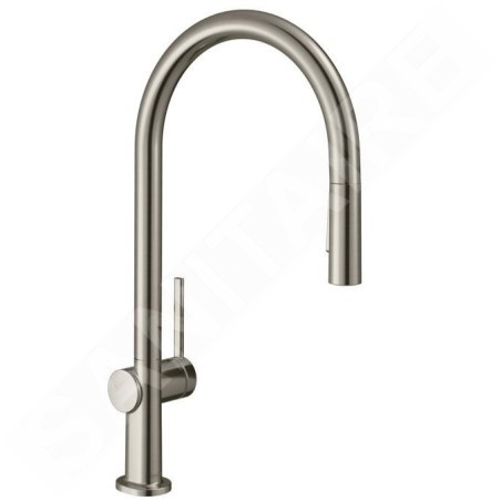 Hansgrohe M54 - Mitigeur d'évier Talis avec douchette extractible, sBox, simili inox 72801800
