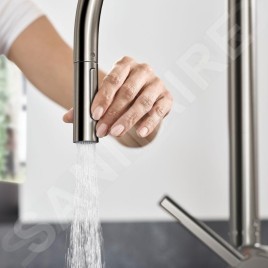 Hansgrohe M54 - Mitigeur d'évier Talis avec douchette extractible, sBox, simili inox 72801800