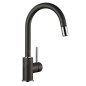 Blanco Mida S - Mitigeur d'évier avec bec extractible, noir / chrome 526146