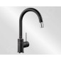 Blanco Mida S - Mitigeur d'évier avec bec extractible, noir / chrome 526146