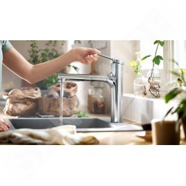Hansgrohe Zesis M33 - Mitigeur d'évier 160, avec douchette extractible, chrome 74801000