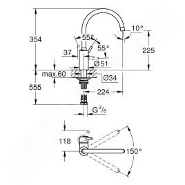 Grohe Concetto - Mitigeur d’évier, chrome 32662003