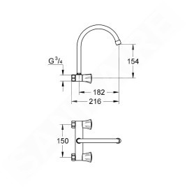 Grohe Costa L - Mélangeur d’évier, chrome 31186001