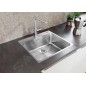 Blanco Solis 500 - Évier 540x500 mm avec commande excentrique PushControl, inox brossé 526124 Blanco Solis 500 - Évier 540x500 mm avec commande excentrique PushControl, inox brossé 526124