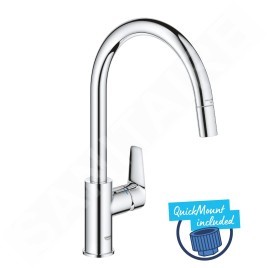 Grohe Start Edge - Mitigeur d’évier avec bec extractible, chrome 30550000