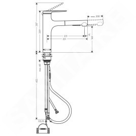 Hansgrohe Zesis M33 - Mitigeur d'évier 160, avec douchette extractible, sBox lite, chrome 74804000