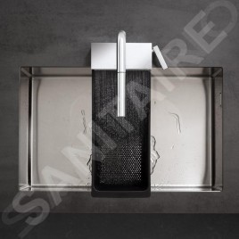 Hansgrohe M81 - Mitigeur d'évier Aquno Select avec bec extractible et jet plat, sBox, chrome 73830000