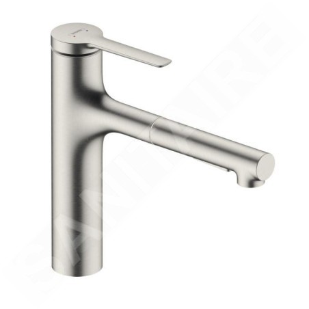 Hansgrohe Zesis M33 - Mitigeur d'évier 160, avec douchette extractible et inverseur, aspect inox 74801800