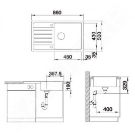 Blanco Legra XL 6 - Évier en Silgranit, 860x500 mm, anthracite 523326