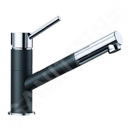 Blanco Kano S - Mitigeur d'évier avec bec extractible, noir / chrome 526174