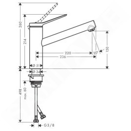 Hansgrohe Zesis M33 - Mitigeur d'évier 150, EcoSmart, chrome 74811000