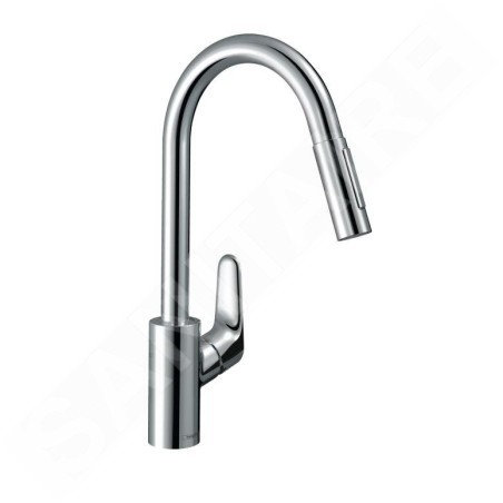 Hansgrohe Focus M41 - Mitigeur d'évier M4116-H240 avec douchette extractible, sBox, chrome 73880000