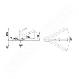 Blanco Kano S - Mitigeur d’évier avec douchette extractible, chrome 521503