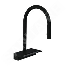 Hansgrohe M81 - Mitigeur d'évier Aquno Select 170 avec douchette extractible et jet plat, sBox, noir mat 73831670